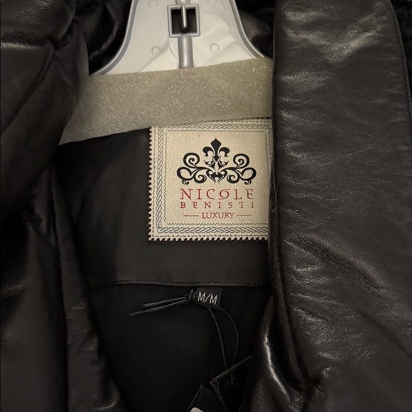 Black Leather Jacket with Fur Trim
